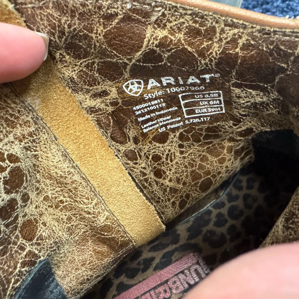 Ariat Brown Cowboy Western Ankle Boots - Picture 9 of 9